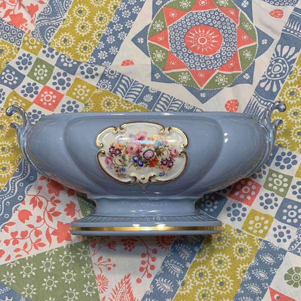 Vintage St. Regis American Porcelain Centerpiece Bowl with Floral Design